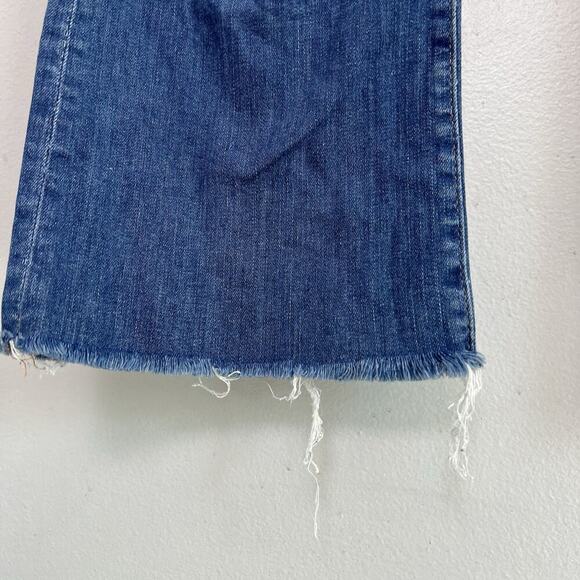 Madewell Womens Cali Demi-Bootcut Jeans Blue Sz 30 Button Fly Raw Hem Boho Ankle - Picture 2 of 13